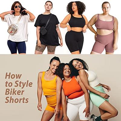 HLTPRO 3 Pack Plus Size Biker Shorts for Women (S-4XL