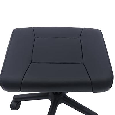 Footrest Adjustable Height Footstool with Wheels Rolling Under