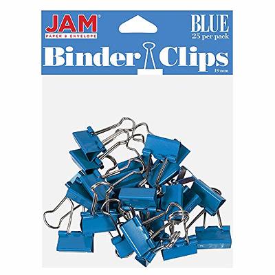 JAM Paper & Envelope Colorful Binder Clips, Small, 3/4 inch, Teal, 25/Pack  