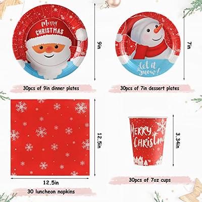 Christmas Paper Plates 30 Set, 120Pcs Disposable Plates for Party, Christmas  Plates Dinnerware Set With Dinner Plates, Dessert Plates, 7oz Cups And  Napkins Design with Snowman for Party - Yahoo Shopping