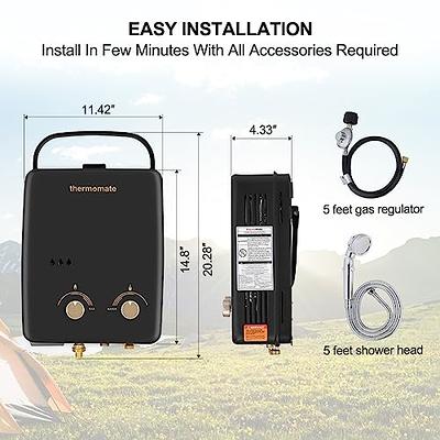 Portable Water Heater, Camplux 1.5 GPM Tankless Gas Water Heater, Outdoor  Camping Water Heater Propane Shower, White