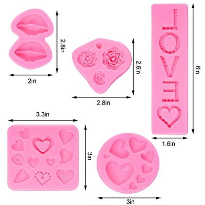 5 Pack Heart Shape Silicone Mold Valentine's Day Fondant Molds Non-stick  Chocolate Candy Lips Rose Flower Love Letter Silicone Molds Wedding Fondant  Cake Molds Baking Tool for Cake Candy Soap - Yahoo
