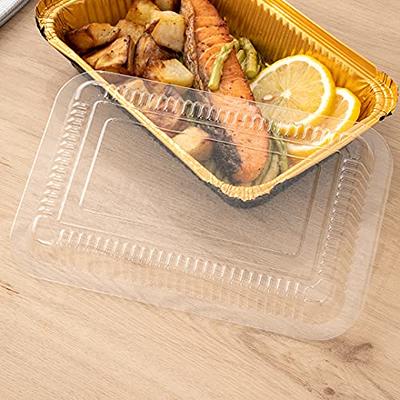 Restaurantware Foil Lux 41 Ounce Foil Pans, 200 Recyclable Aluminum Take Out Containers - Heavy Duty, Rectangle, Black & Gold Aluminum Foil to Go