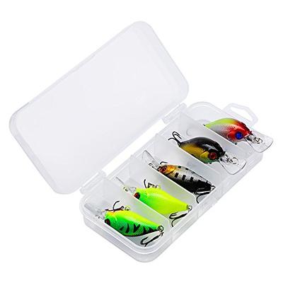 5pcs Fishing Lures Set with Box Hard Baits 3D Eyes Minnow Fishing