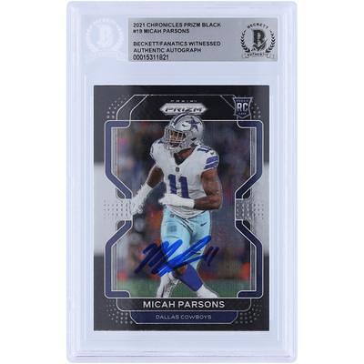 Micah Parsons Dallas Cowboys Autographed 2021 Panini Prizm Black #PB-19  Beckett Fanatics Witnessed Authenticated Rookie