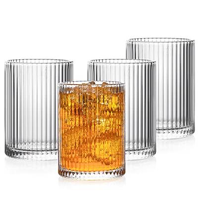 Bekith 8 Pack Drinking Glasses, 4 Highball Glasses (12 oz) and 4 Rocks  Glasses (10oz), Romantic Water Glasses Tumblers, Vintage Glassware Set for  Beverages, Beer, Juice, Cocktail - Yahoo Shopping