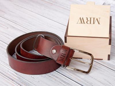 Mens Brown Leather Belt [Handmade] [Personalized]