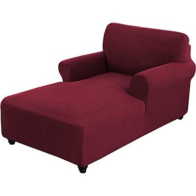 Stretch Jacquard Arm Chaise Lounge Slipcover Chaise Cover