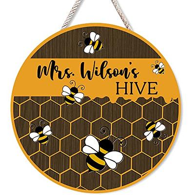 Personalized 3D Teacher Bee Hive Decor Door Sign, Custom Teacher