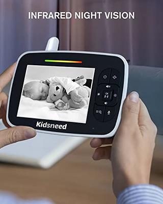 HelloBaby Baby Monitor with Remote Pan-Tilt-Zoom Camera and 3.2'' LCD  Screen, Infrared Night Vision (Black)