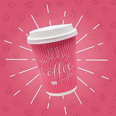 INSULATED RIPPLE HOT DRINKS PAPER CUPS 25, 50, 100 or 500 COFFEE DISPOSABLE  LIDS