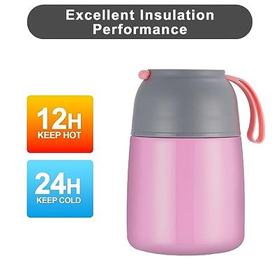 Nomeca Food Thermos Stainless Steel Vacuum Insulated Kids Food Jar with  Folding Spoon, 16Oz Soup Thermos Keep Food Warm/Cold, Wide Mouth &  Leakproof