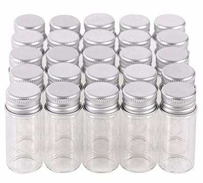 MaxMau 100 10ml Vials Small Mini Tiny Glass Bottles Clear Empty Jars with  Aluminum Top Screw Lids Message Sample Bottle Wedding Favors Decorations  DIY Jewelry Accessories Liquid Hold Storage - Yahoo Shopping