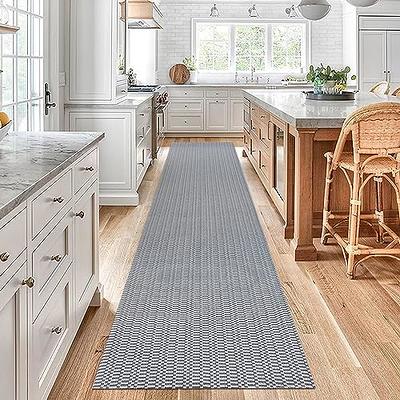 Boho Kitchen Rug Runner with Tassels, Woven Farmhouse Entryway