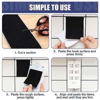 24 Sets Industrial Strength Sticky Back Hook and Loop Strips Heavy Duty  Double-Sided Interlocking Mounting Tape for Wall Hanging Fabric Sofa Couch  Cushions Rug - 1 x 4 Inch Black 1in x 4in (24 Sets)