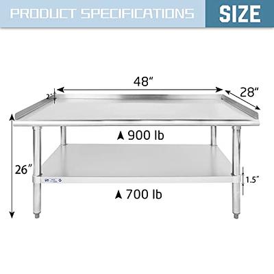 Hally Stainless Steel Table for Prep & Work 30 x 12 Inches, NSF Commercial  Heavy Duty Table with Undershelf and Galvanized Legs for Restaurant, Home