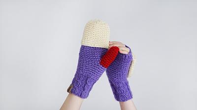 Purple Convertible Mittens For Women, Winter Accessories, Colorful Wool  Gloves, Arm Warmers - Yahoo Shopping