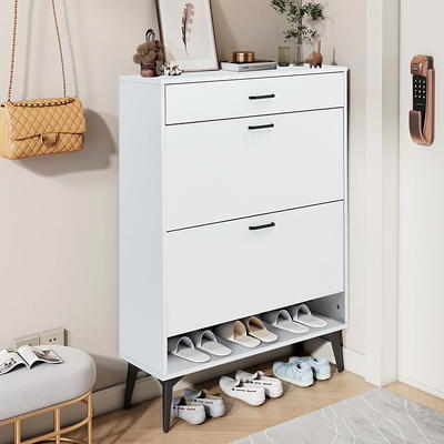 Free Shipping on Marble Texture Shoe Storage Cabinet 3 Doors & 5 Shelves  Entryway Closet Shoe Storage｜Homary