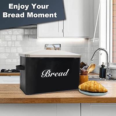 SOTECH Vintage Metal Bread Box Farmhouse Decor Style Pantry Organization  and Storage Container,Space Saving Black with Silver Breadbox-Rustic Kitchen  Decor - Yahoo Shopping