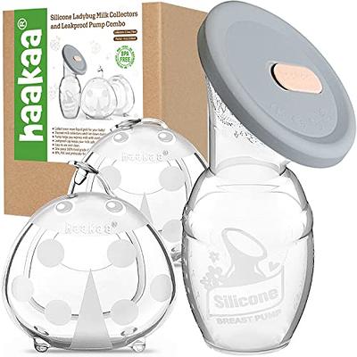 haakaa Manual Breast Pump Collector with Suction Base 5oz/150ml and Ladybug Milk  Collector 2.5oz/75ml Combo for Breastfeeding, Made of Food Grade Silicone -  Yahoo Shopping