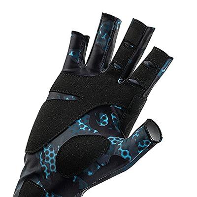 Denstyle Uv Protection Fishing Gloves,fingerless Sun Protection Gloves For Sailing, Paddling, Kayak, Hiking, Fly Fishing Gloves Camouflage Blue Siz