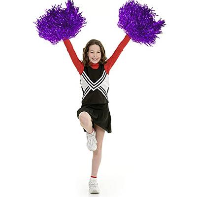 Hooshing 2PCS/6PCS Cheerleading Pom Poms with Baton Handle for Team Spirit  Sports Dance Cheering Kids Adults