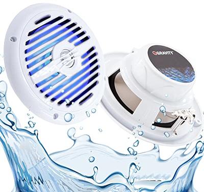 Gravity Marine Speakers - 6.5 Inch 2 Way Waterproof and Weather