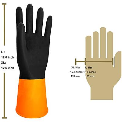 ROYAKI Chemical Resistant Cleaning Gloves, Set of 2 Pairs Black