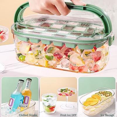 Ice Cube Tray with Lids, 1-inch Ice Cube Maker, Covered Ice Cube Tray,  No-Spill Food Grade Silicone Ice Cube Mold with Cover, Easy Release Ice  Maker