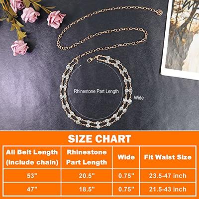 Lovful Rhinestone Chain Belts for Women,Double Row Crystal