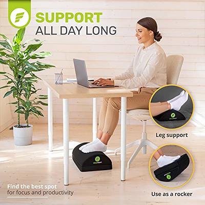 ErgoFoam Foot Rest for Under Desk at Work - Chiropractor Endorsed 2in1  Adjustable Premium Under Desk Footrest - Ergonomic Desk Foot Rest with  High-Density Compression-Resistant Soft Foam (Black, Mesh) 