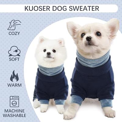 Kuoser Fleece Dog Sweater Warm Dog Pajamas, Thermal Sweatshirt Dog Pullover  Turtleneck for Small Medium Dogs Girl Boy, Soft Puppy Christmas Outfit Dog  Shedding Clothes Cat Apparel, Blue S - Yahoo Shopping