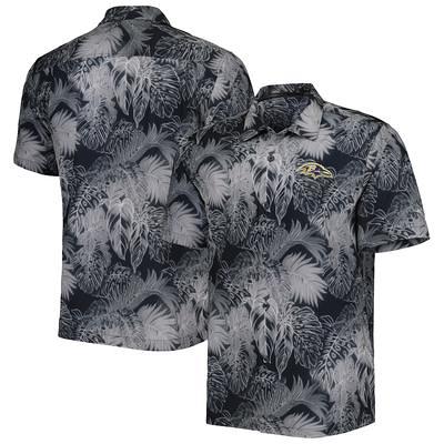 Men's Tommy Bahama Gray Minnesota Vikings Coconut Point Frondly Fan Camp  IslandZone Button-Up Shirt