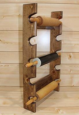 Rolling Pin Rack With Three Slots Multiple Rolling Pin Rack Rolling Pin  Holder Rolling Pin Storage 3 Rolling Pin Rack 