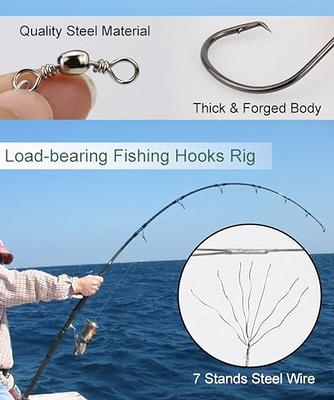 Fishing Hook Rigs Baitholder Snelled Fishing Hooks Saltwater Steel Wire  Leader Rigs for Bass Catfish Fishing Lure Rigs