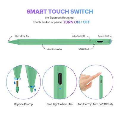 Metapen Wireless Charge iPad Stylus Pen for iPad Air 5/4/3, iPad 11 Pro  4th~1st, iPad Pro 12.9 6th~3rd Gen with Palm Rejection & Tilt Function 