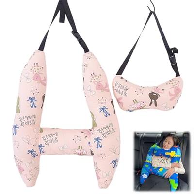 Cute Kid And Adult Car Sleeping Neck Head Support H-Shape Travel Pillow  Cushion Car Seat Safety Neck Pillow Child Women