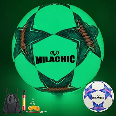 MILACHIC Soccer Ball Size 5, Glow in The Dark Soccer Ball, Glowing Light up  Soccer Gifts for Girls Boys Indoor Outdoor Use - Yahoo Shopping