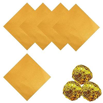 100 Pieces Candy Bar Wrappers, Gold Aluminum Foil Wrapping Paper