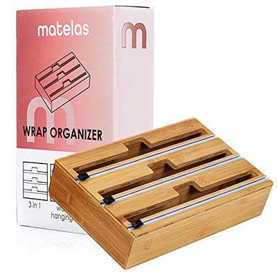 Wooden Foil and Plastic Wrap Dispenser With Cutter - 3 in 1