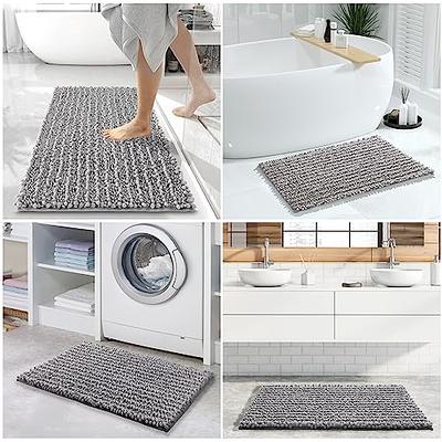 Yimobra Fluffy Bath Rug Set,Shaggy Soft Comfortable Non Slip Bathroom Rugs,  Machine Washable,Thick Bathroom Floor Rugs for Shower Bath Mat,Water