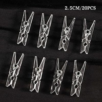 100pcs Clear Clips, Mini Clothespins Plastic Hanging Photos Clip