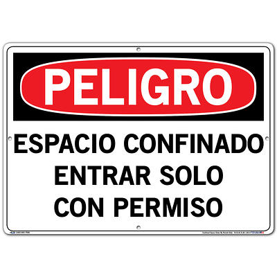 Vestil, Warning Sign (Spanish/Espanol) - Aluminum Composite, Sign Message  NO PUEDE ENTRAR, Height 10.5 in, Width 2 in, Model SI-W-01-C-AC-130-S -  Yahoo Shopping