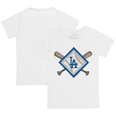 Los Angeles Angels Tiny Turnip Toddler Baseball Cross Bats 3/4-Sleeve  Raglan T-Shirt - White/Red