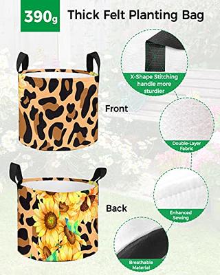 10 Gal Grow Bag with Handles- Leopard Animal Skin Print Yellow