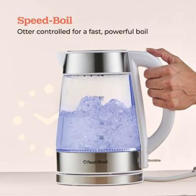 Speed-Boil Water Electric Kettle, 1.7L 1500W, Coffee & Tea Kettle  Borosilicate Glass, Water Boiler, Auto Shut-Off, Cool Touch Handle, Base  Detachable, LED. 360° Rotation, Boil Dry Protection (White) - Yahoo Shopping