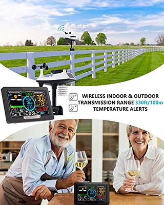 KALEVOL Weather Stations Wireless Indoor Outdoor Thermometers, Color  Display