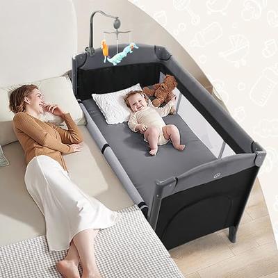 JOYMOR 3 in 1 Baby Bedside Sleeper with Bassinet Portable Folding