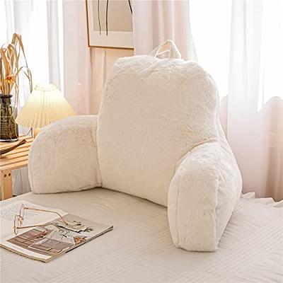 Reading Pillow-Extra Large 31 Bed Rest Pillow with Detachable Neck Roll &  Arms for Sitting in Bed or Couch-Backrest Reading Pillow Adult Back Pillows