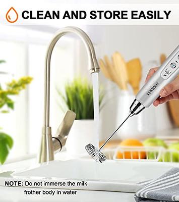 YUSWKO Rechargeable Milk Frother Handheld with 3 Heads, Silver Coffee Electric  Whisk Drink Foam Mixer, Mini Hand Stirrer with 3 Speeds Adjustable for  Latte, Cappuccino, Hot Chocolate, Egg - Yahoo Shopping